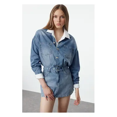 Trendyol Blue Mini Denim Dress