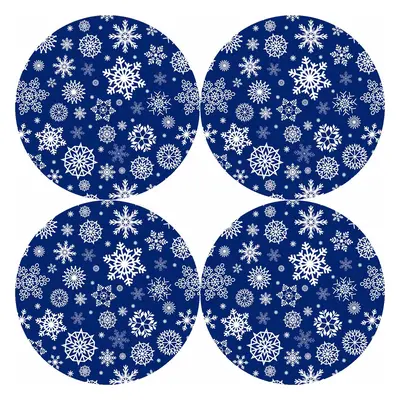 Bertoni Home Unisex's Round Table Pads Set Snow Navy Blue