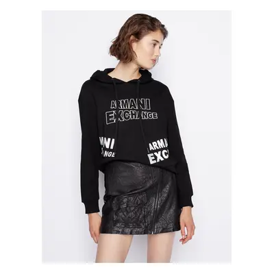 Black Ladies Hoodie Armani Exchange - Women