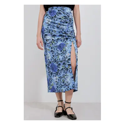 Bigdart Slit Skirt - Blue