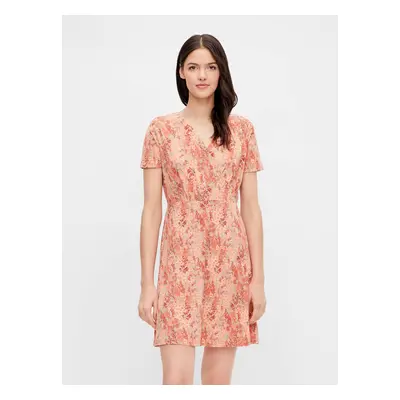 Orange Floral Dress Pieces Emanuelle - Women