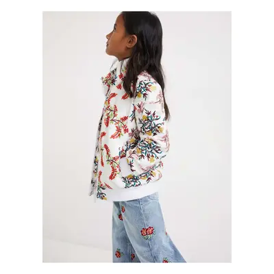 White Girls' Flowered Jacket Desigual Cala - Girls