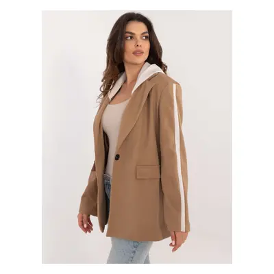 Brown jacket with detachable hood