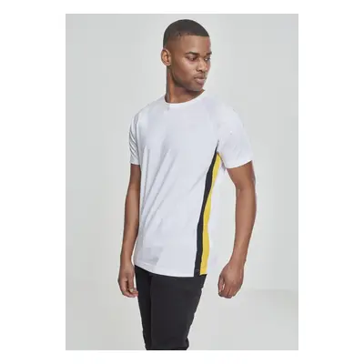 Men's T-shirt Raglan with side stripe white/black/yellow