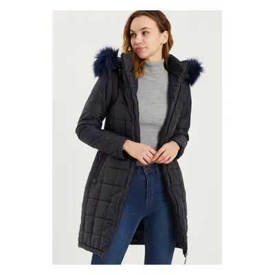 Z6653 DEWBERRY WOMEN'S COAT-NAVY BLUE