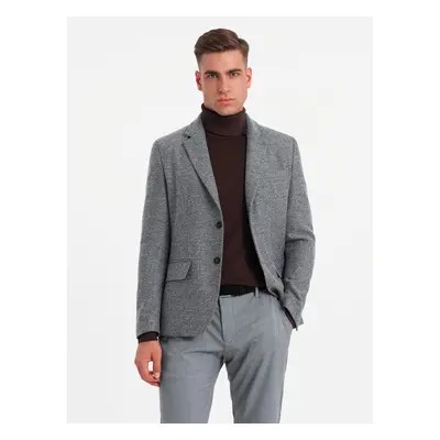 Ombre Classic men's jacket with rayon - gray