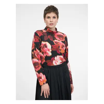 Red patterned women's long-sleeved T-shirt ORSAY - Women's