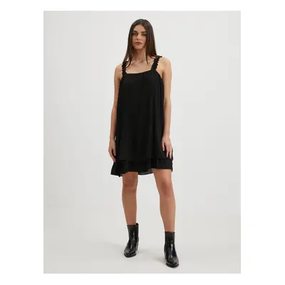 Black Short Pleated Shoulder Dress JDY Lila - Women