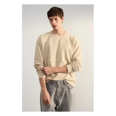 Trendyol Stone Oversize/Wide Cut Piping Sweatshirt