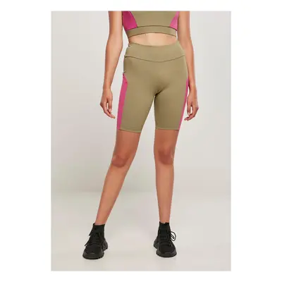 Women's Color Block Cycle Khaki/Light Purple Shorts