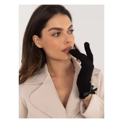 Black women's gloves with a bow