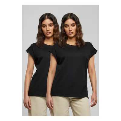 Women's T-shirt with extended shoulder pcs black+black