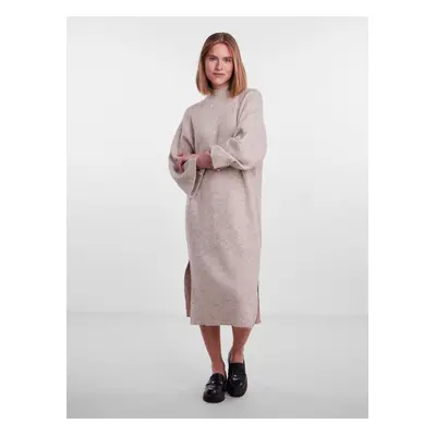 Beige Women's Sweater Oversize Midi Dress Pieces Jade - Women