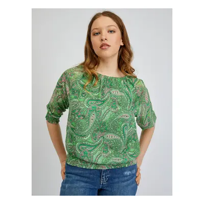 Orsay Green Ladies Patterned Blouse - Women