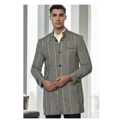 PLT8391 DEWBERRY MEN'S COAT-PLAID GREY-2