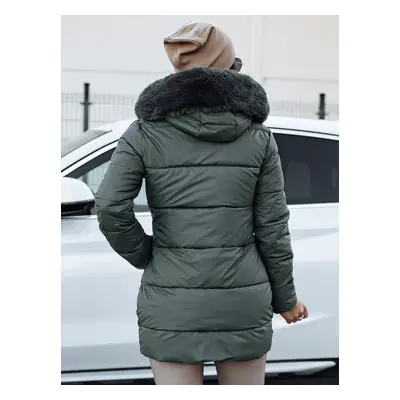 Women's winter jacket with hood KRISTA green Dstreet