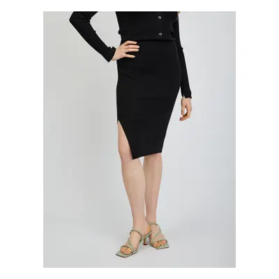 Orsay Black Skirt with Slit - Ladies