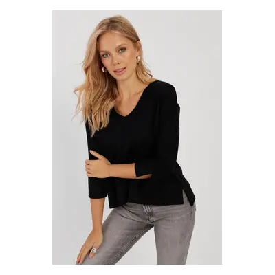 Cool & Sexy Women's Black V Neck Blouse