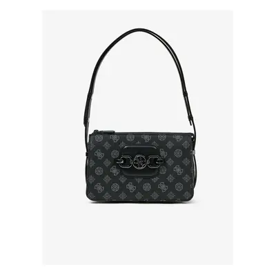 Black Women's Patterned Small Handbag Guess Hensely Logo - Women