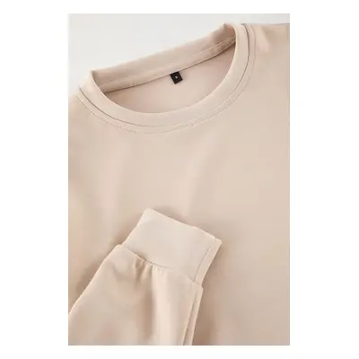 Trendyol Stone More Sustainable Regular/Normal Cut Soft Modal Blend Basic Sweatshirt