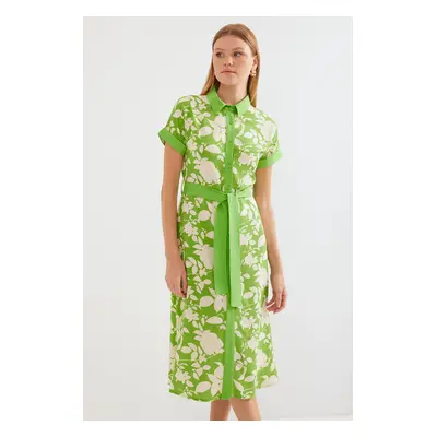 Bigdart Patterned Shirt Dress - Green