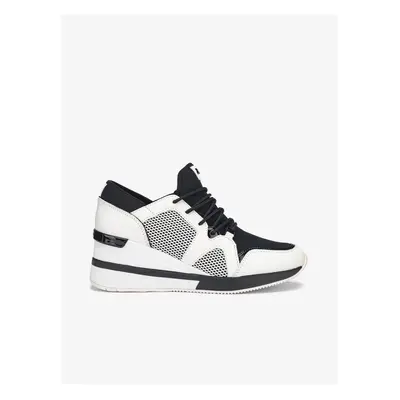 Black and White Women's Wedge Sneakers Michael Kors Liv - Women's