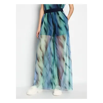 Blue Women's Patterned Chiffon Pants Armani Exchange - Women's