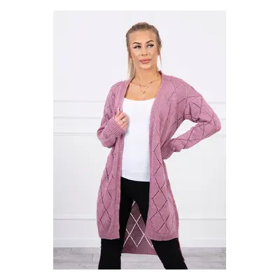 Sweater with a geometric pattern in dark pink