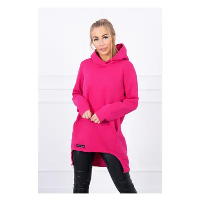 Insulated sweatshirt with a longer back fuchsia