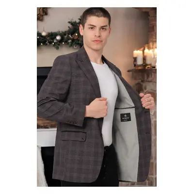 C9058 DEWBERRY MEN'S JACKET-PLAIN BLACK-BURGUNDY