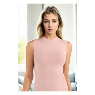 90805 Dewberry Sleeveless Turtleneck Women Undershirt-PINK