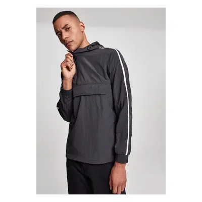 Pull-over jacket made of wavy nylon blk/wht