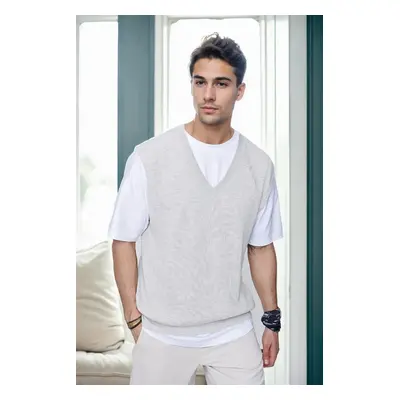 26088 Dewberry V-Neck Mens Sweater-GREY