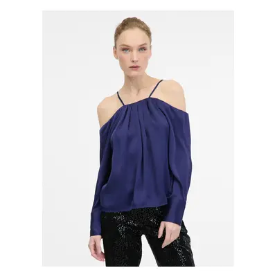 Dark blue women's blouse with open shoulders ORSAY - Women