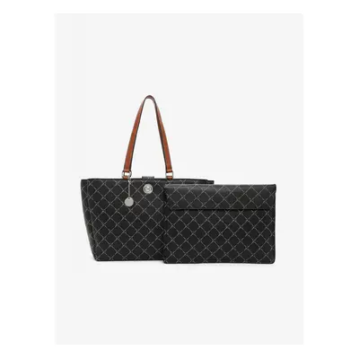 Black patterned shopper Tamaris Anastasia Lock - Women