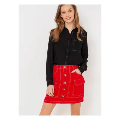 Red Skirt with CamAIEU Pockets - Women