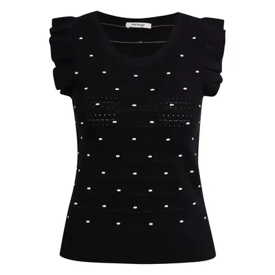 Orsay Black Woman Polka Dot Sweater T-Shirt - Women