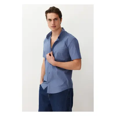 Trendyol Navy Blue Slim Fit Short Sleeve Shirt