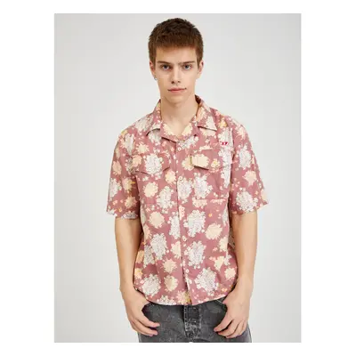 Old Pink Men's Floral Shirt Diesel - Mens