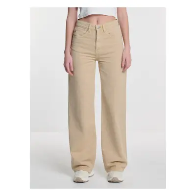 Big Star Woman's Wide Trousers Denim Brown Denim-881