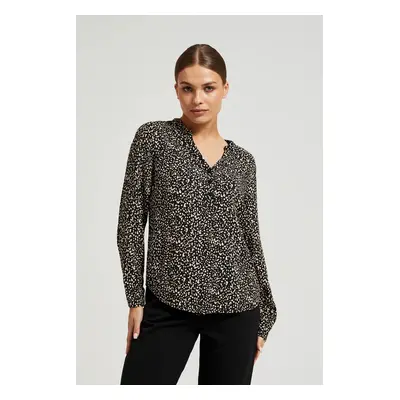 Women's blouse Moodo patterned - black