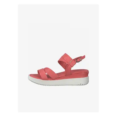 Tamaris Coral Leather Sandals for Women - Ladies