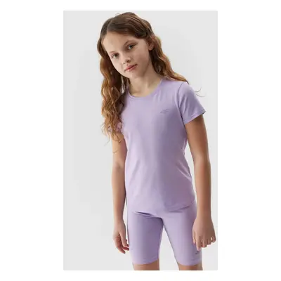 Girls' Plain T-Shirt 4F - Purple