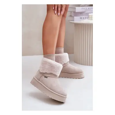 Platform Snow Boots with Fur Big Star Light Beige