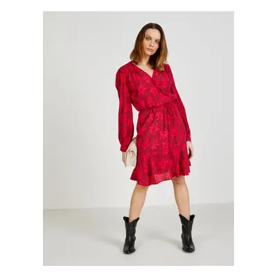 Women's Red Patterned Wrap Dress Tommy Hilfiger - Women