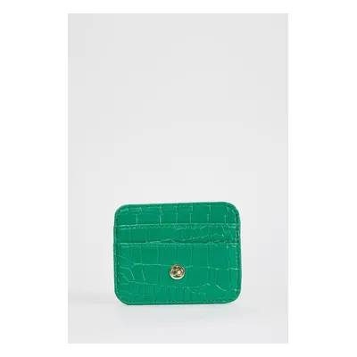 DEFACTO Women's Faux Leather Croco Card Holder