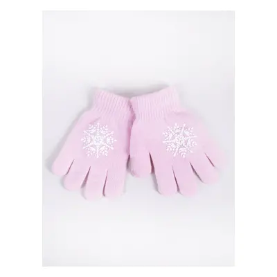 Yoclub Kids's Girls' Five-Finger Gloves RED-0012G-AA5A-009