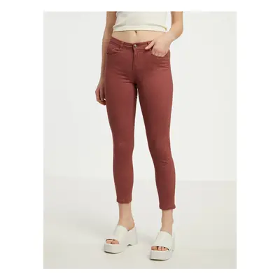 Burgundy women's skinny fit jeans CAMAIEU - Women's