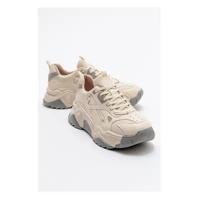 LuviShoes LECCE Ecru-Grey Women's Sports Shoes