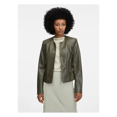 Khaki women's faux leather jacket ORSAY - Women's